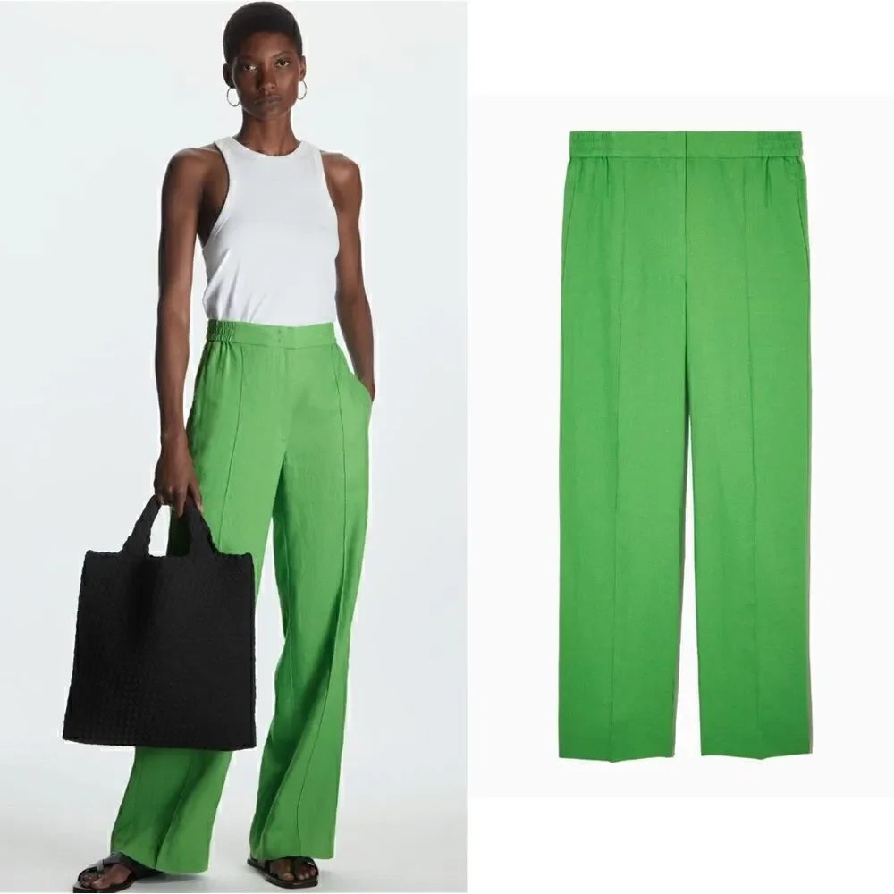 COS 100% linen wide leg trousers